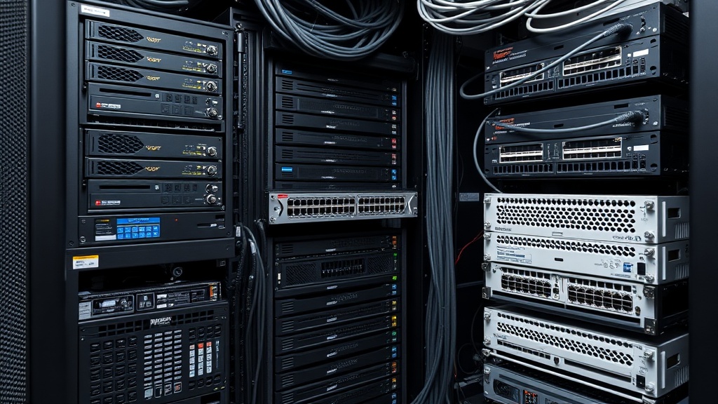 데이터 센터나 가정 내에 깔끔하게 정리된 NAS 하드웨어와 네트워크 장비들의 모습